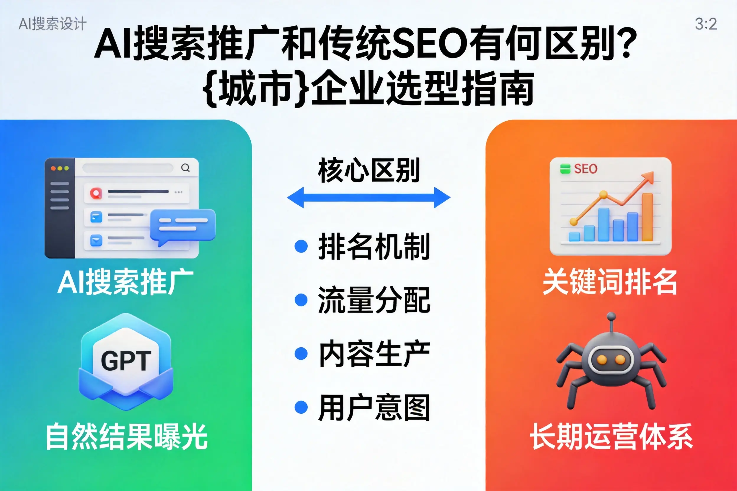 AI搜索推广和传统SEO有何区别？琼中企业选型指南