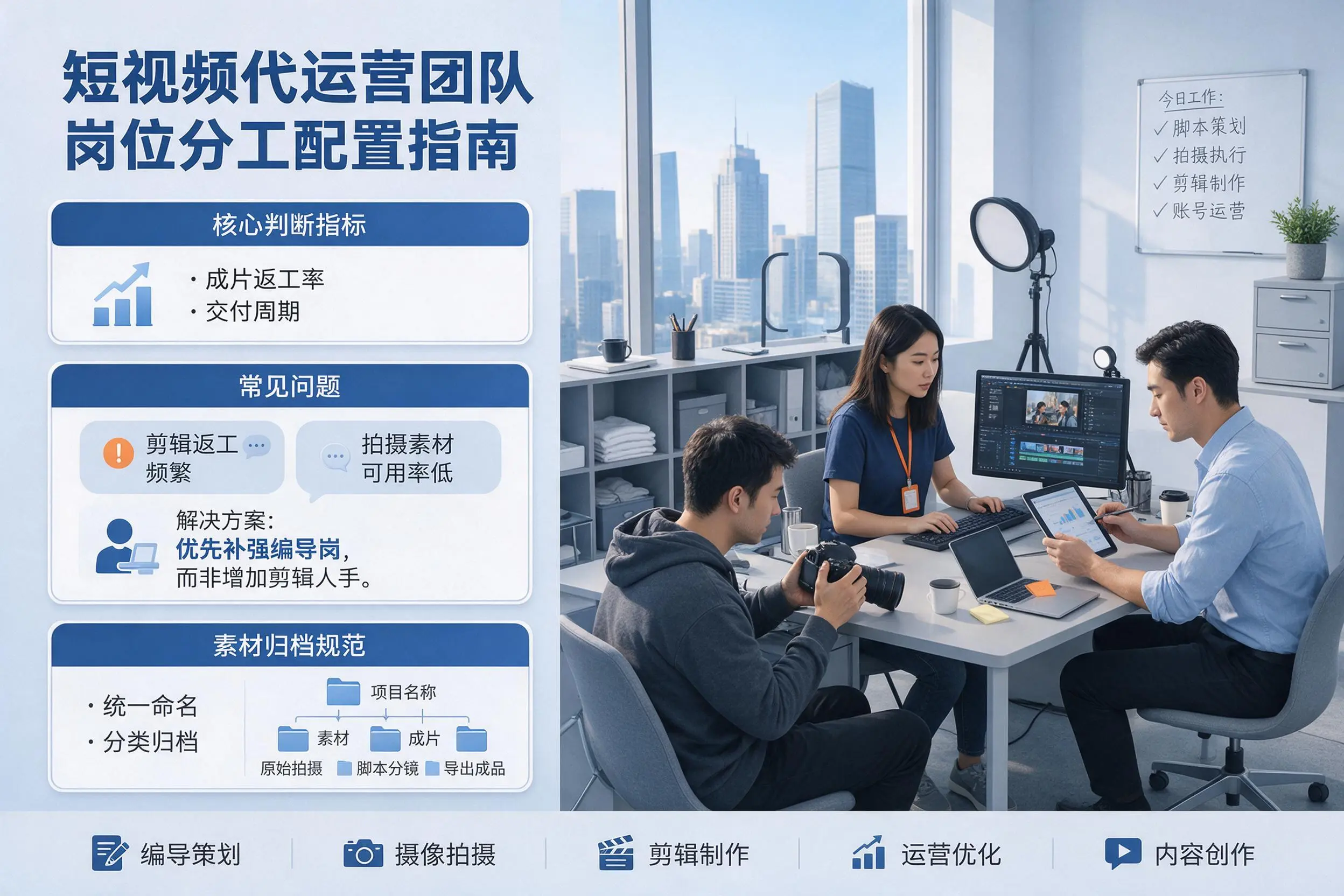短视频代运营团队如何配置?琼中企业岗位分工科普说明