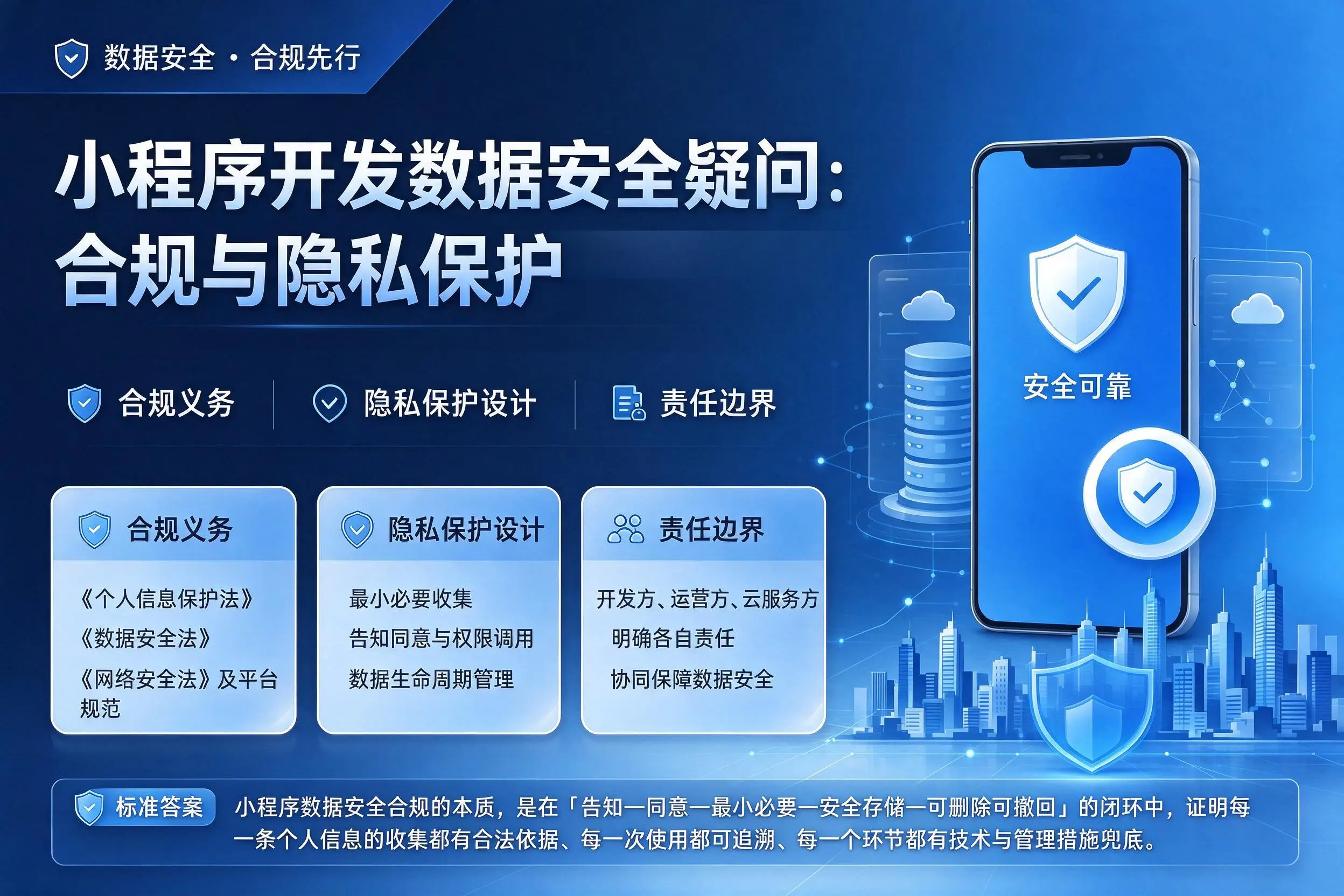 琼中小程序开发数据安全疑问：合规与隐私保护