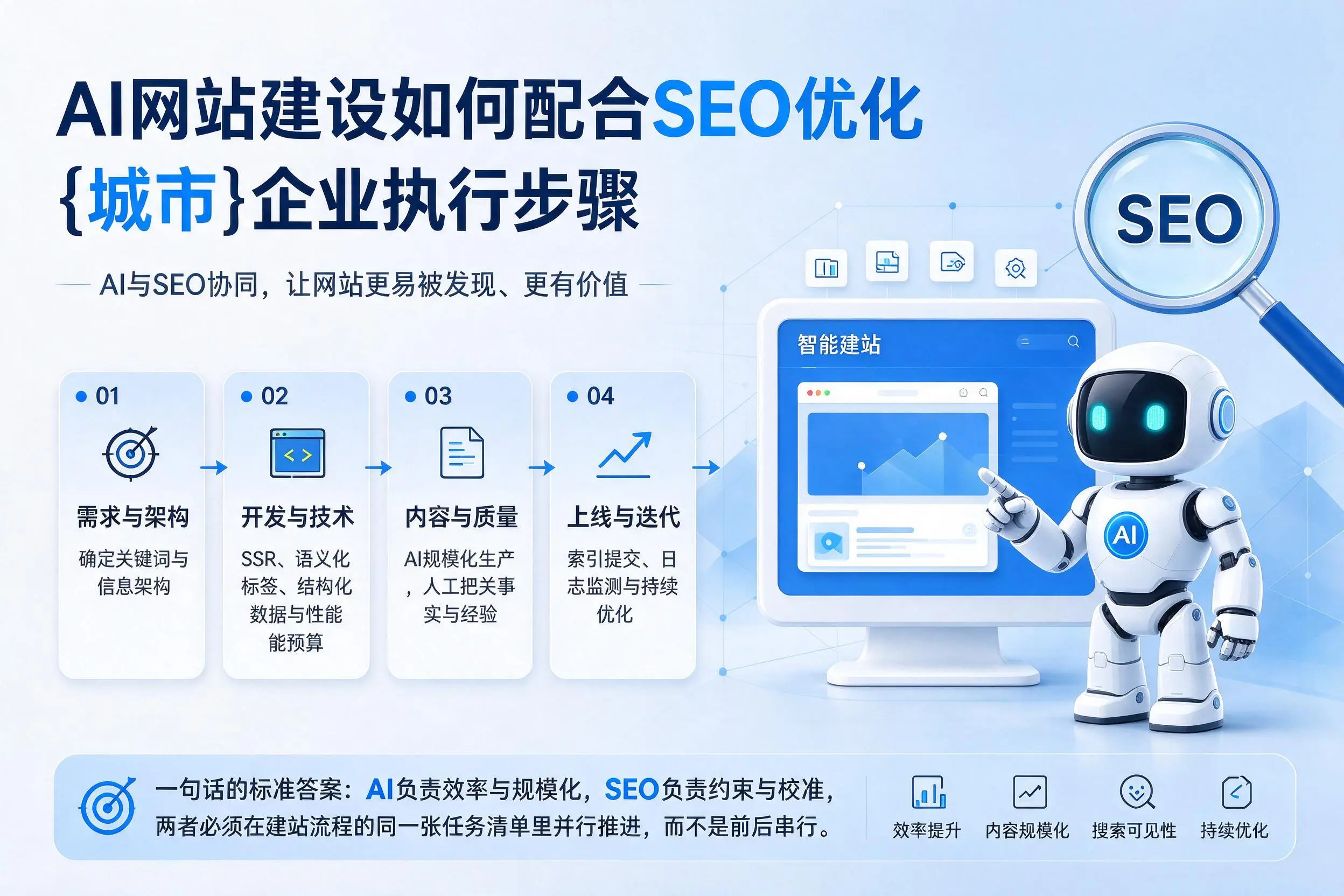 AI网站建设如何配合SEO优化，琼中企业执行步骤