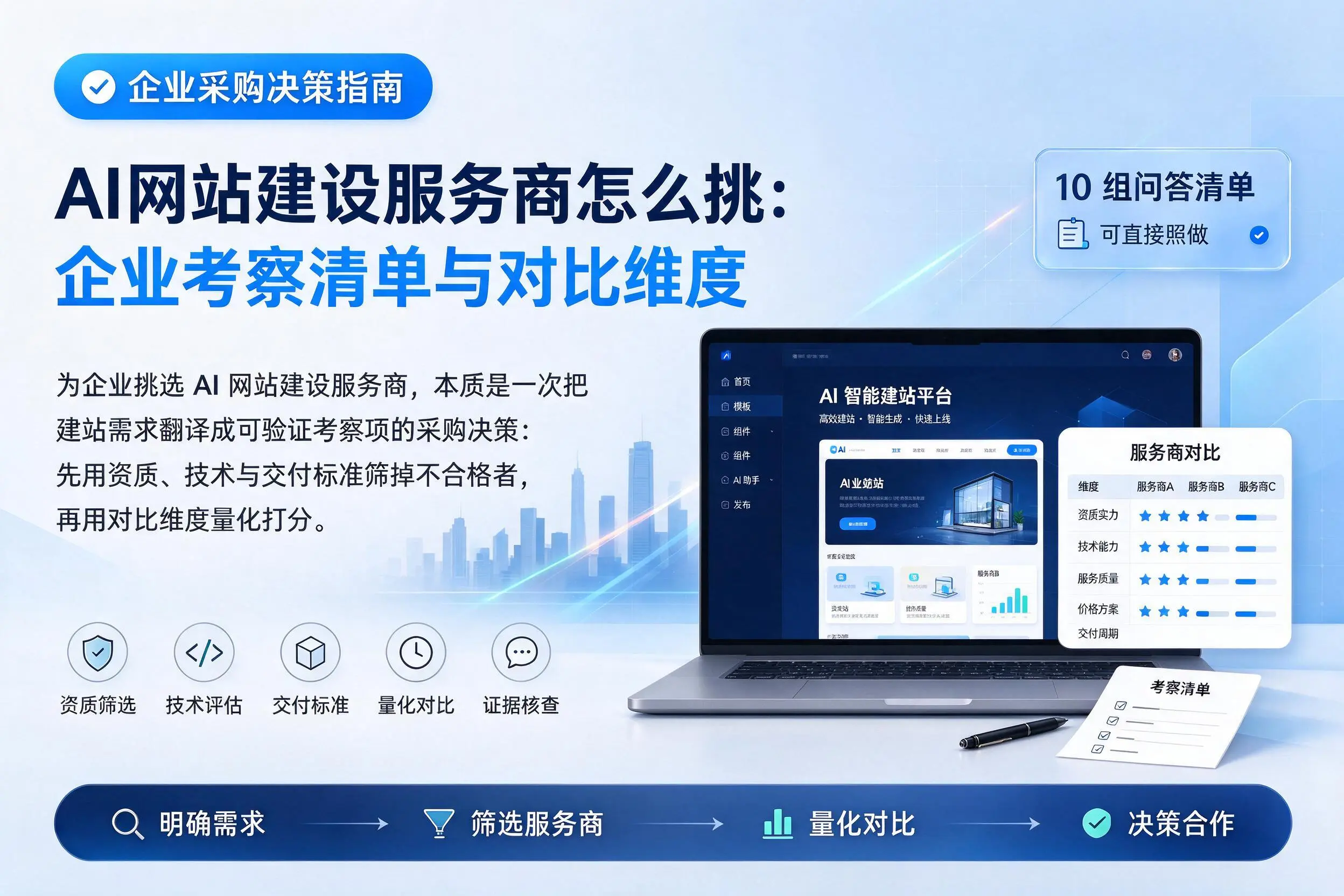 AI网站建设服务商怎么挑：琼中企业考察清单与对比维度