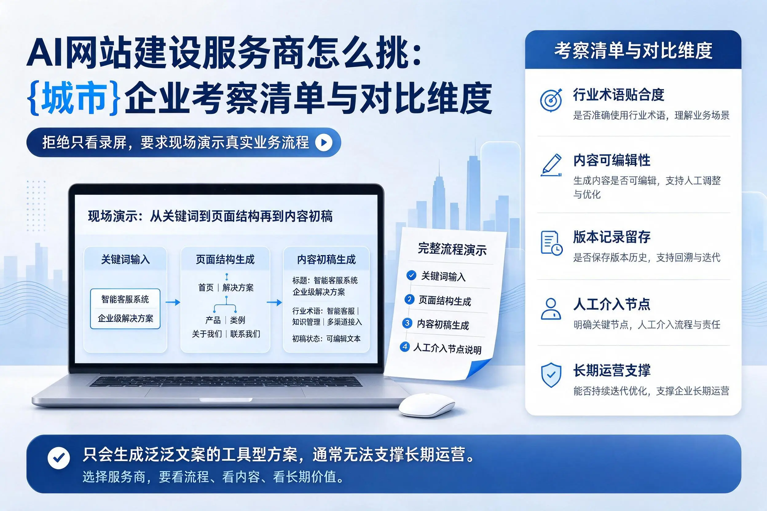 AI网站建设服务商怎么挑：琼中企业考察清单与对比维度