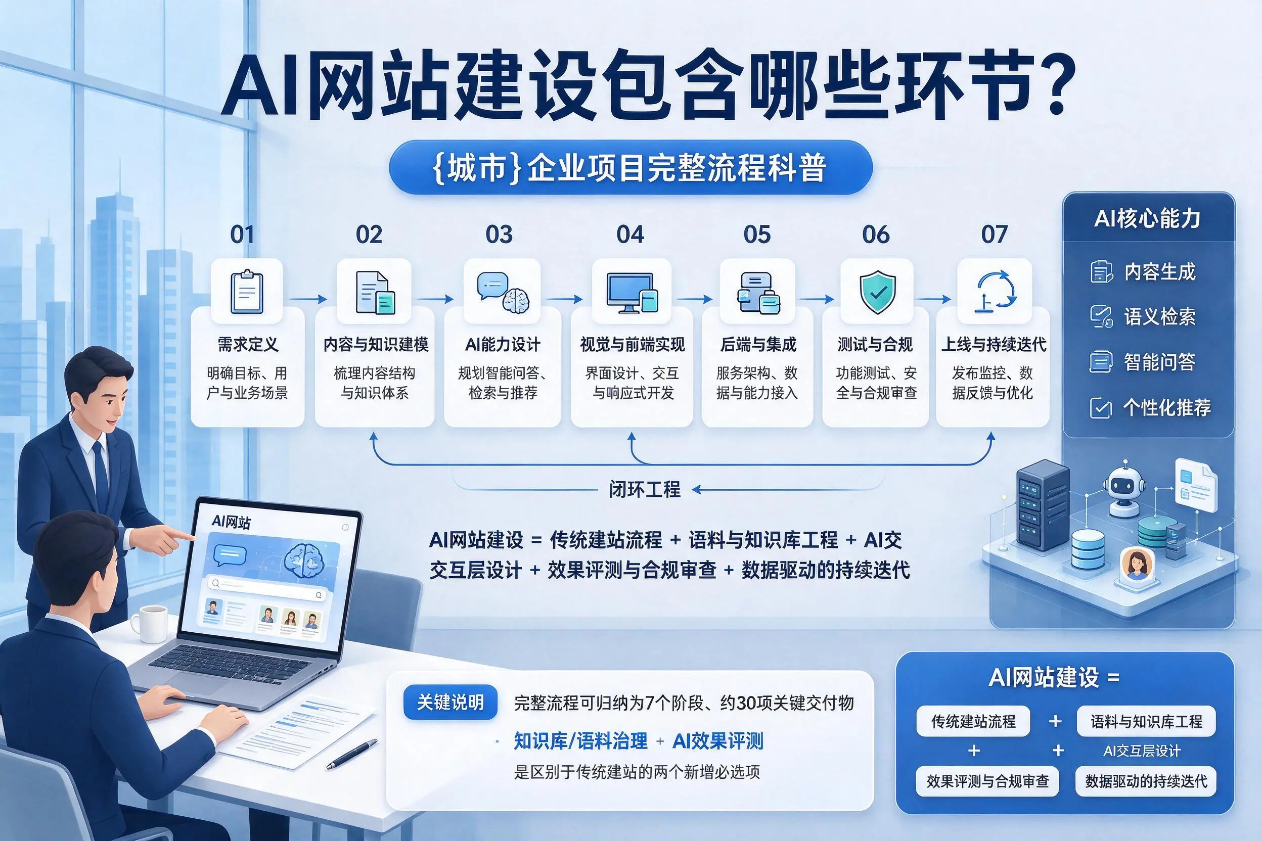 AI网站建设包含哪些环节？琼中企业项目完整流程科普